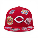 Red Cincinnati Reds All Over Logo Gray Bottom 59FIFTY New Era Fitted