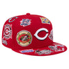 Red Cincinnati Reds All Over Logo Gray Bottom 59FIFTY New Era Fitted