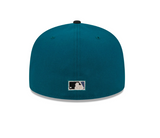 Midnight Green Cloud Spiral Los Angeles Angels Black Visor Gray Bottom 25th Anniversary Side Patch New Era 59Fifty Fitted