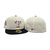 Off White Glow In The Dark Texas Rangers Navy Blue Visor Gray Bottom 2023 World Series Champions Side Patch New Era 59Fifty Fitted