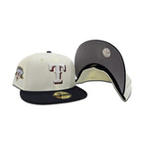 Off White Glow In The Dark Texas Rangers Navy Blue Visor Gray Bottom 2023 World Series Champions Side Patch New Era 59Fifty Fitted