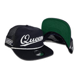 Navy Blue Trucker Script Queens Green Bottom Queens Street Sign Side Patch New Era Snapback