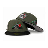Olive Green Colorado Rockies Black Visor Gray Bottom 25th Anniversary Side Patch New Era 59Fifty Fitted