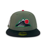 Olive Green Colorado Rockies Black Visor Gray Bottom 25th Anniversary Side Patch New Era 59Fifty Fitted