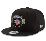 *** PRE-ORDER ARRIVING MIDDLE Of AUGUST Black 2025-2026 New York Knicks Champions Gray Bottom Trophy Side Patch New Era 9Fifty Snapback
