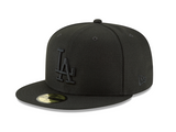 Black on Black Los Angeles Dodgers Gray Bottom 2024 World Series Champions Side Patch New Era 59Fifty Fitted