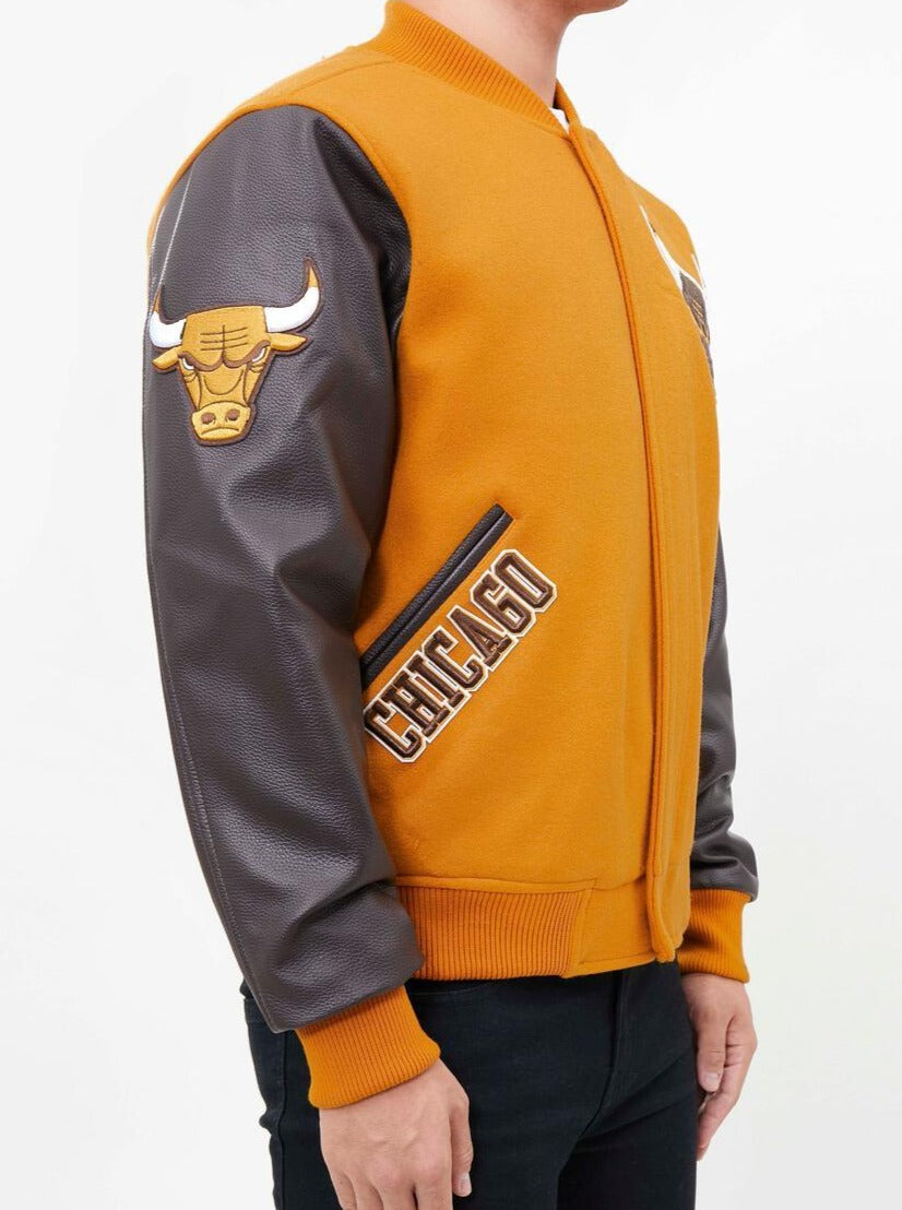 Orange and White Chicago Bulls NBA Satin Jacket