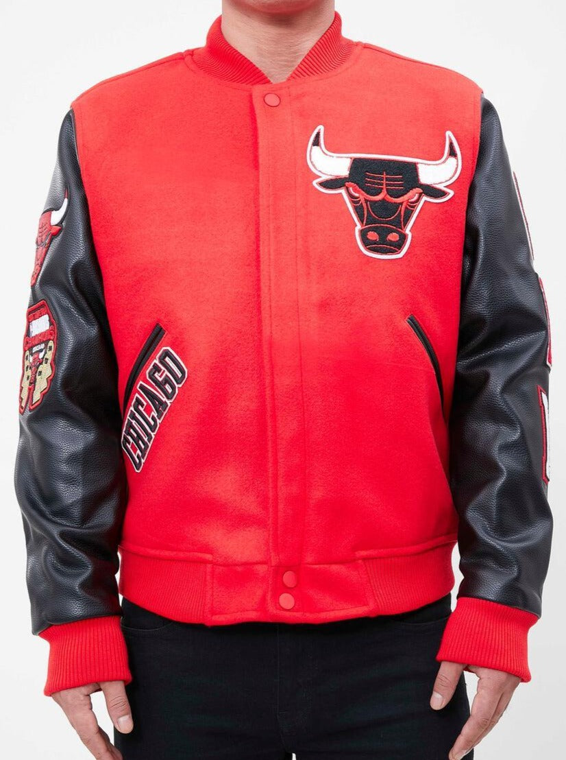NBA CHICAGO BULLS WOOL AND LEATHER JACKET