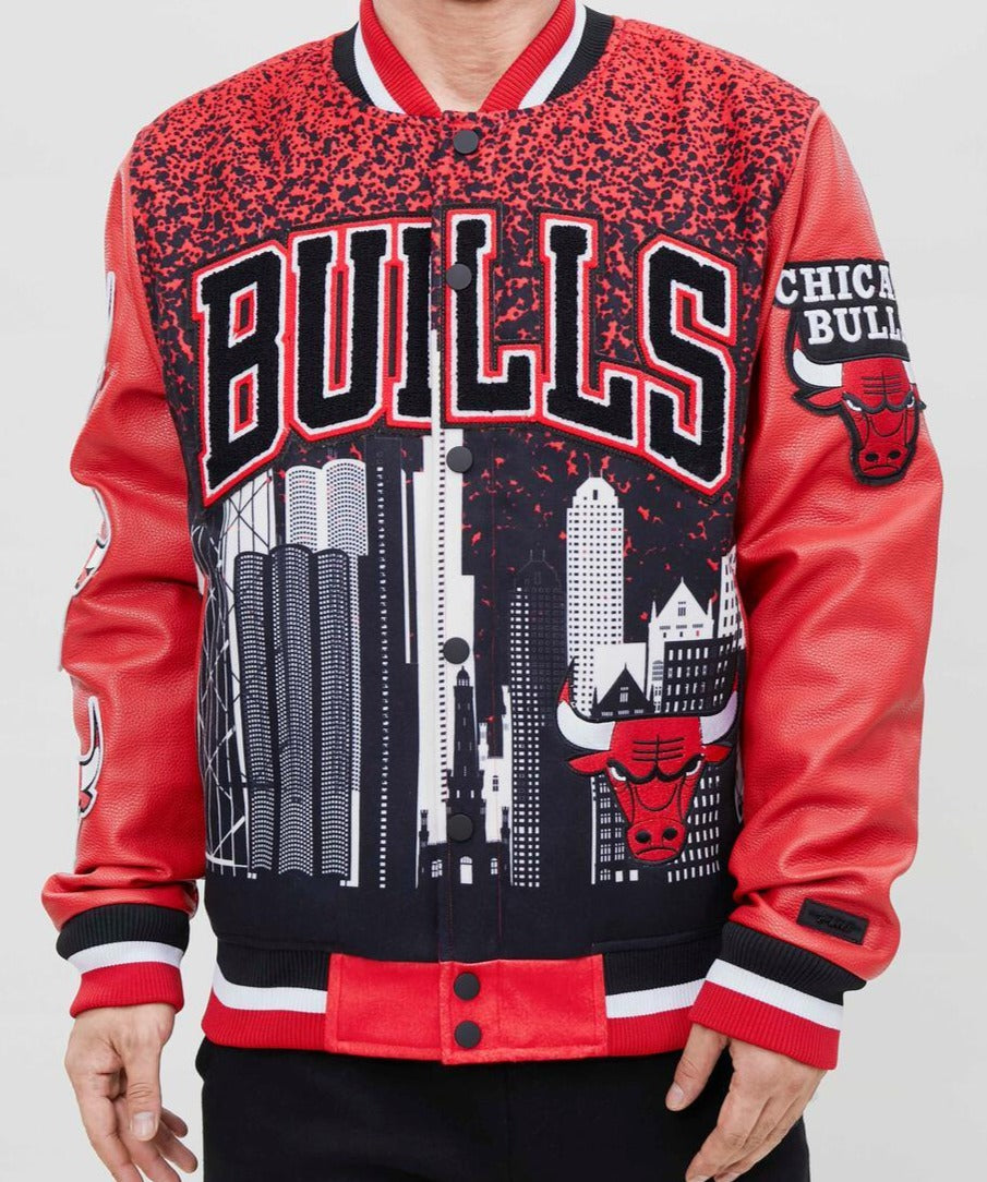 Shop Pro Standard Chicago Bulls Big Logo Satin Jacket BCBU55015-RED red