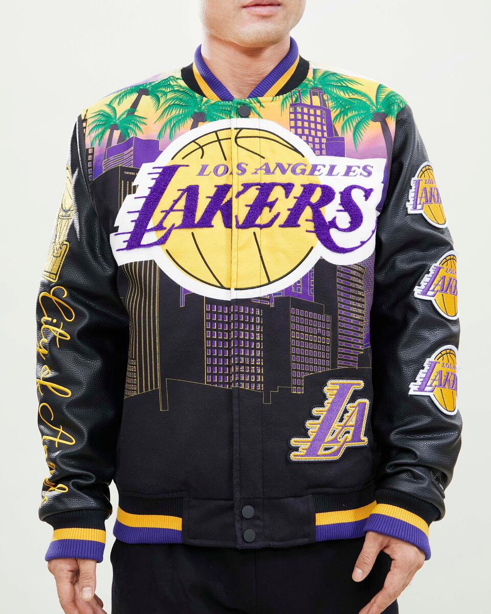 Pro Standard Nba Los Angeles Lakers Logo Varsity Jacket