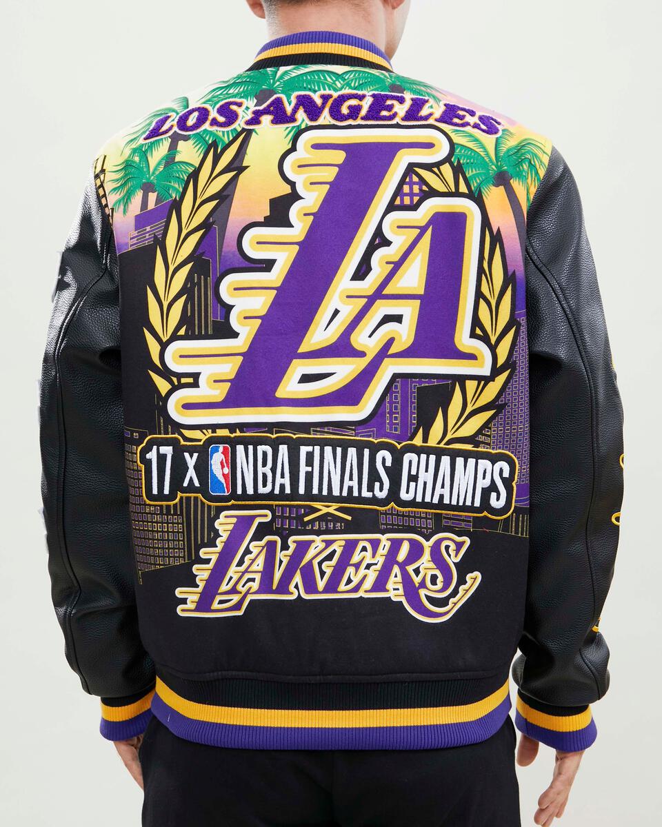 Los Angeles Lakers Pro Standard Remix Full-Zip Black Varsity Jacket