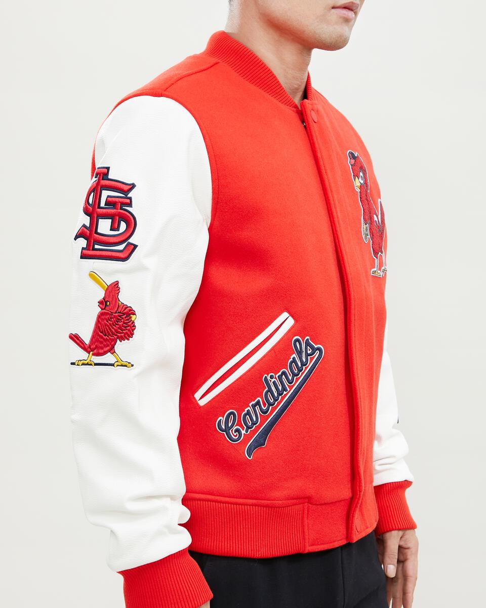 St. Louis Cardinals Poly Twill Varsity Jacket - Black/Red X-Large