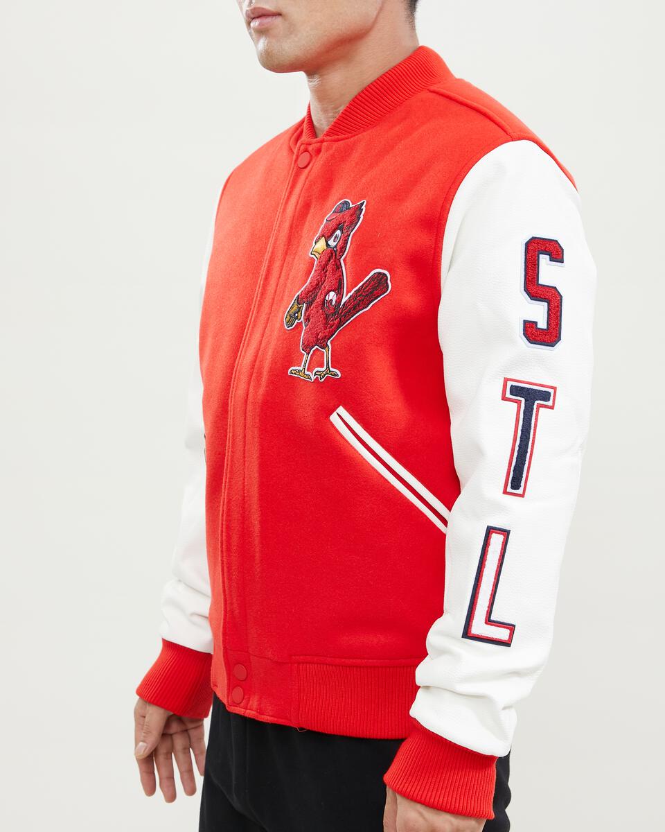 Exclusive Fitted Red St. Louis Cardinals Pro Standard Mashup Logo Wool Varsity Heavy Jacket 2XL