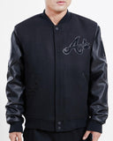 Pro Standard Atlanta Braves Black Wool Varsity Heavy Jacket