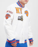 White New York Knicks Pro Standard Logo Mashup Satin Jacket