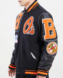Black Baltimore Orioles  Pro Standard Logo Mashup Wool Varsity Heavy Jacket