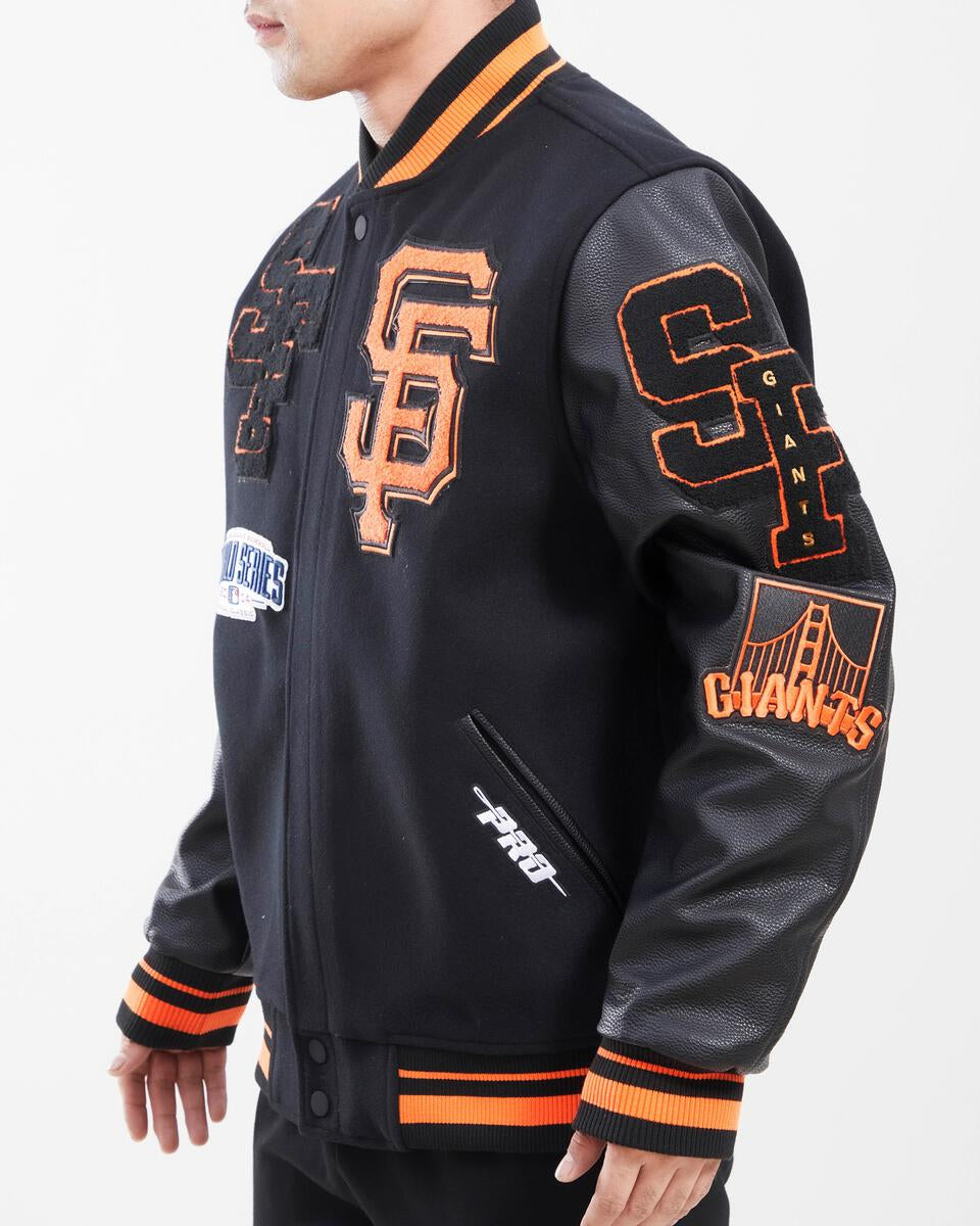Black San Francisco Giants Pro Standard Logo Mashup Wool Varsity Heavy Jacket
