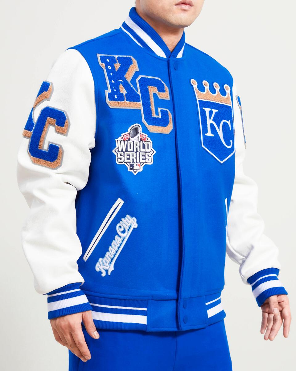Royal Blue Kansas City Royals Pro Standard Mashup Wool Varsity Heavy Jacket S