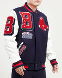 Navy Blue Boston Red Sox Pro Standard Logo Mashup Wool Varsity Heavy Jacket
