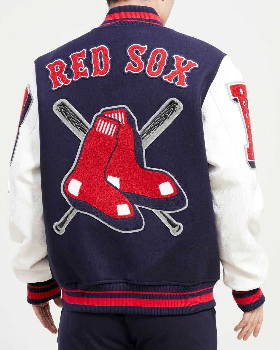 Wool Jacket Baseball Jacket Boston Red Sox Navy Blue Boston Red