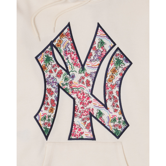 Off White New York Yankees Water Color Floral New Era Hoodie 3XL