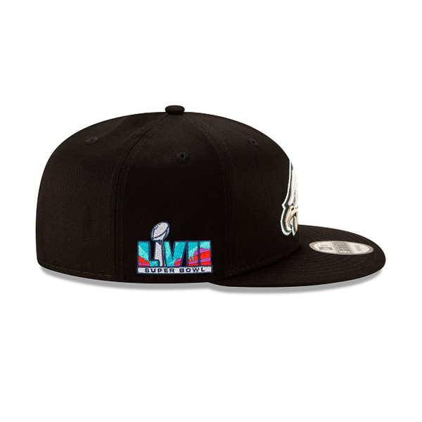 Black Philadelphia Eagles Super Bowl LVII Side Patch New Era 9FIFTY Snapback
