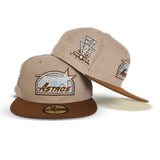 Camel Houston Astros Toast Visor Doscientos Blue Bottom 35th Great Years Side Patch New Era 59Fifty Fitted