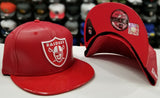 New Era NFL Faux Red Leather Shield Oakland Raiders 9Fifty Snapback Hat