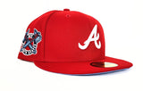 Red Atlanta Braves Icy Blue Bottom 1876 Side Patch New Era 59Fifty Fitted