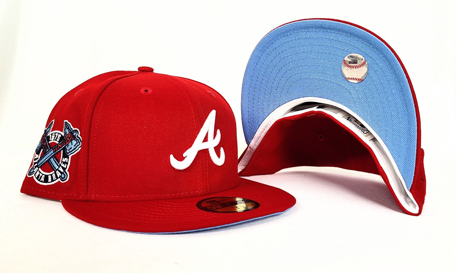 Atlanta Braves Hat Cap Fitted Sz 7 18 New Era 59Fifty Screaming Indian 1876