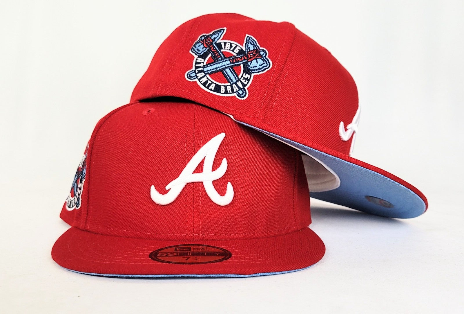 NEW ERA 1995 WS SIDE PATCH ATLANTA BRAVES FITTED HAT (NAVY/RED