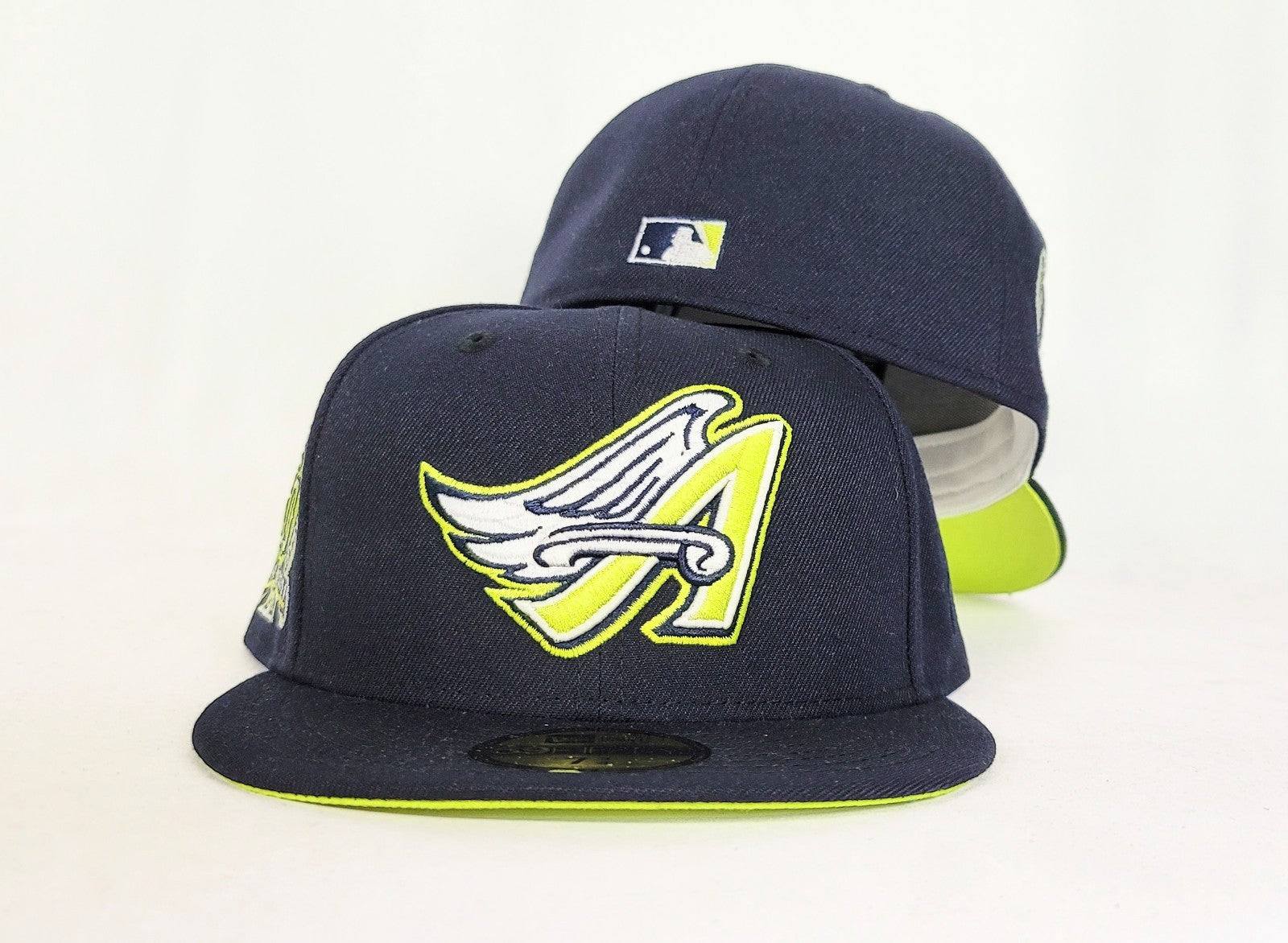 Navy Los Angeles Angels Neon Green Bottom 50th Anniversary Patch New Era 59Fifty Fitted
