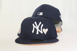 Navy Blue Heart New York Yankees Mango Bottom 2018 All Star Game New Era 59Fifty Fitted