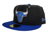 Matching New Era Black Chicago Bulls 59Fifty Fitted Hat for Jordan 13 Hyper Royal