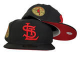 Black St. Louis Cardinals Red Bottom 1942 World Series New Era 59Fifty Fitted