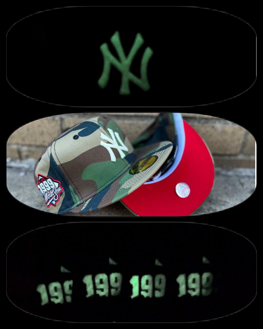 Glow In The Dark Camo New York Yankees Red Bottom 1999 World Series New Era 59Fifty Fitted