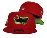 Red Tampa Bay Rays Apple Green Bottom 1998 Inaugural Season New Era 59Fifty Fitted