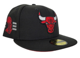Black Chicago Bulls Red Bottom 6X Champions Side patch New Era 59Fifty Fitted
