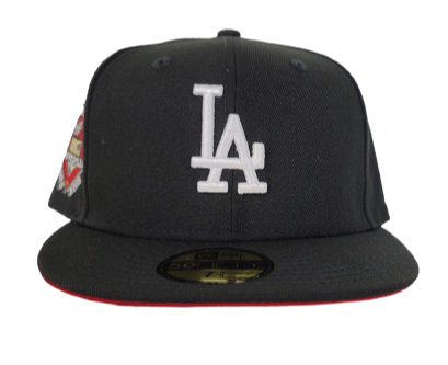 Black Los Angeles Dodgers Red Bottom 50th Anniversary New Era 59Fifty Fitted