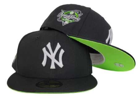 Black New York Yankees Apple green Bottom 2000 World Series Patch New Era 59Fifty Fitted