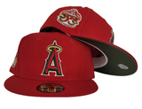 Product - Red Los Angeles Angels Olive Green Bottom 35th Anniversary New Era 59Fifty Fitted