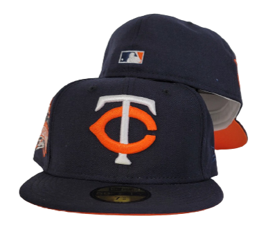 Navy Blue Minnesota Twins Orange Bottom 1985 All Star Game Side Patch New Era 59Fifty Fitted