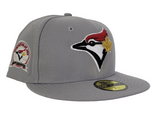 Grey Toronto Blue Jays Burgundy Bottom 10th Anniversary Side Patch New Era 59Fifty Fitted