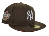 Brown New York Yankees Red Bottom 1998 World Series Side Patch New Era 59Fifty Fitted