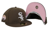 Brown Chicago White Sox Pink Bottom 5oth Anniversary Side patch New Era 59Fifty Fitted