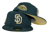 Dark Green San Diego Padres Soft Yellow Bottom 50th Anniversary Side patch New Era 59Fifty Fitted