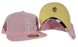 Pink San Francisco Giants Soft Yellow Bottom State Map Side Patch New Era 59Fifty Fitted