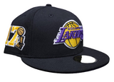 Black Los Angeles Lakers Purple Bottom 17X Champions Trophy Side Patch New Era 59Fifty Fitted