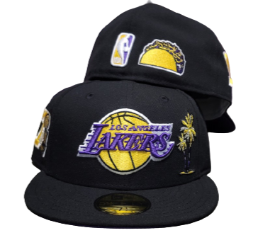 New Era Caps Los Angeles Lakers Pop Sweat 59FIFTY Fitted Hat Purple
