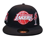 Black Los Angeles Lakers Red Bottom 17X Champions Trophy Side Patch New Era 59Fifty Fitted